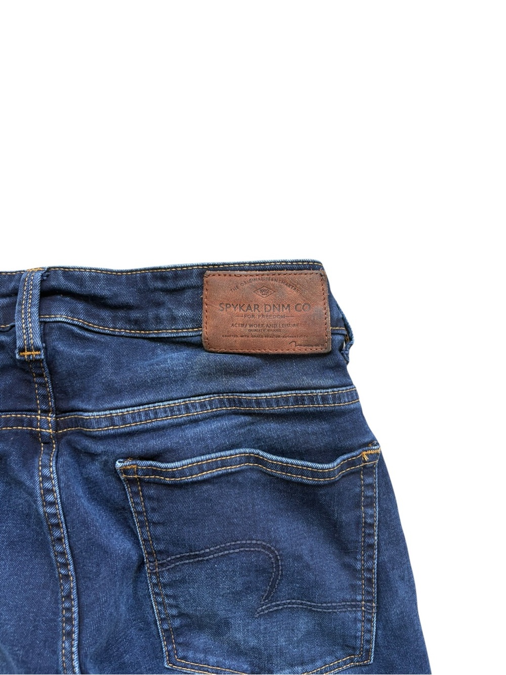 Dark Wash Mid Rise Narrow Leg Slim Straight Jeans W32 L32 Spykar Rover